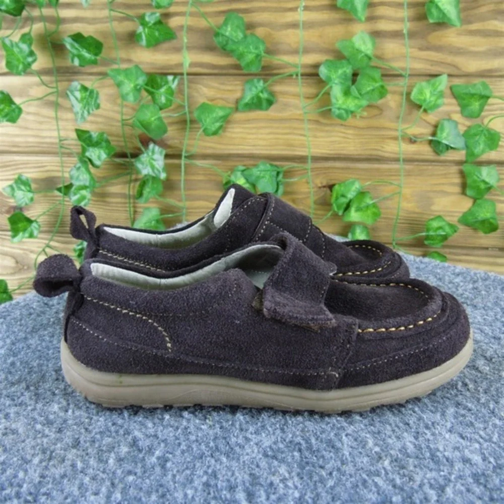 Kai Boys Sneaker  Sz T‎ 11.5 Medium Brown Leather Hook & Loop